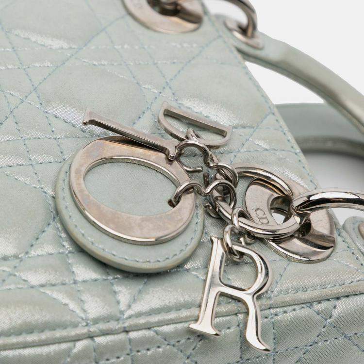 Pre Owned Mini Iridescent Lambskin Cannage Lady Dior