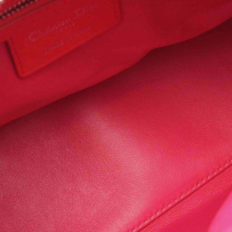 مملوكة مسبقًا Dior Orange Pink Medium Bicolor Lambskin Cannage Lady Dior
