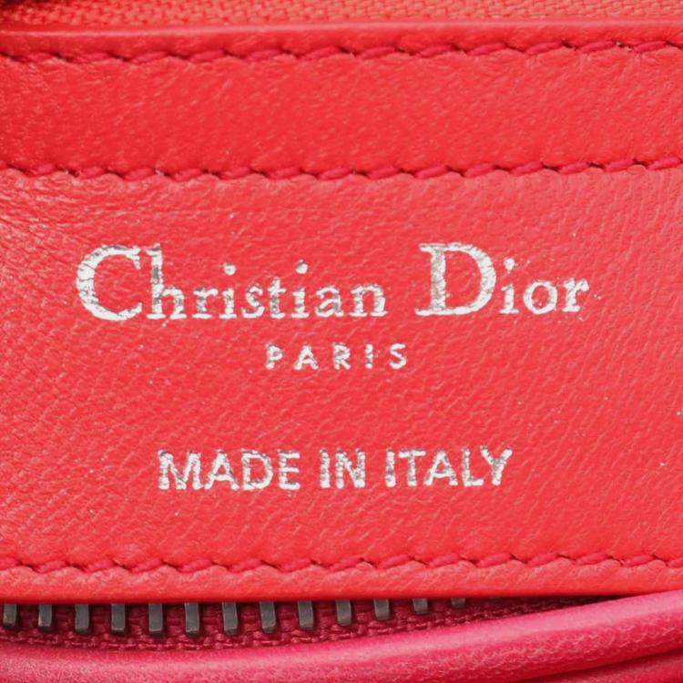 مملوكة مسبقًا Dior Orange Pink Medium Bicolor Lambskin Cannage Lady Dior