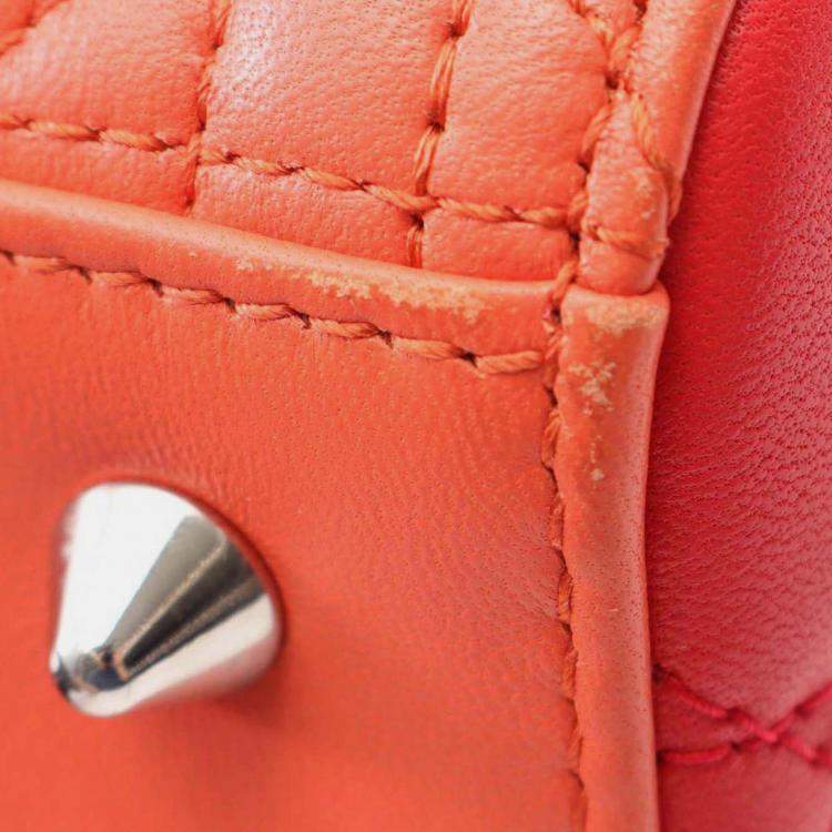 مملوكة مسبقًا Dior Orange Pink Medium Bicolor Lambskin Cannage Lady Dior