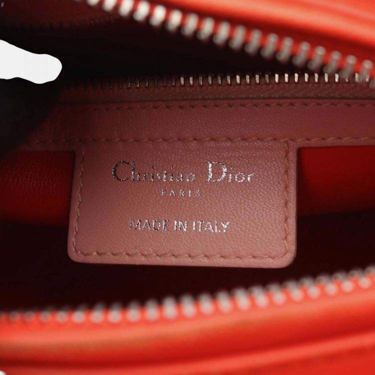 Pre Owned Dior Pink Medium Tricolor Lambskin Cannage Lady Dior