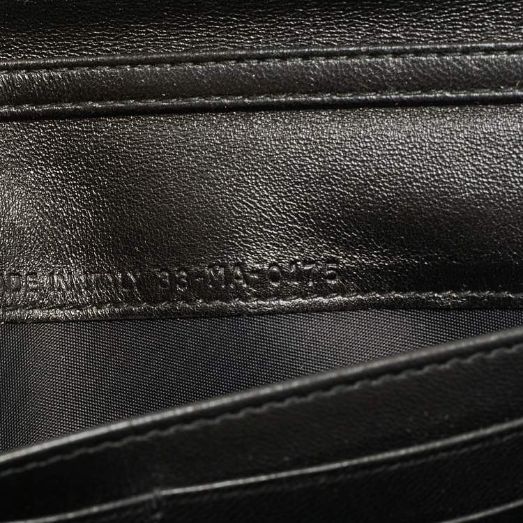 Pre Owned Dior Black Iridescent Cannage Patent and Leather Lady Dior Chain Flap Wallet