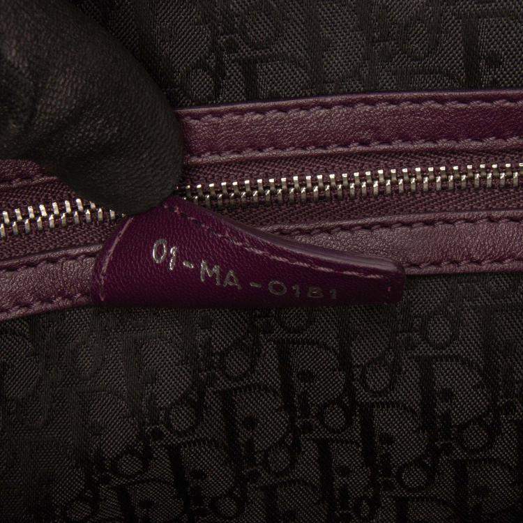 Pre Owned Dior Purple Large Lambskin Cannage Lady Dior