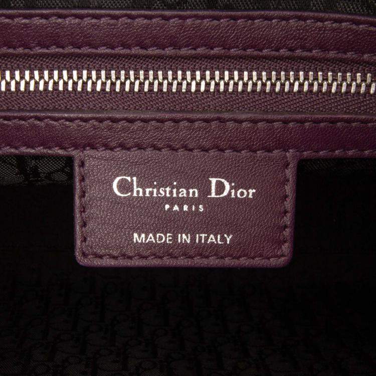 Pre Owned Dior Purple Large Lambskin Cannage Lady Dior