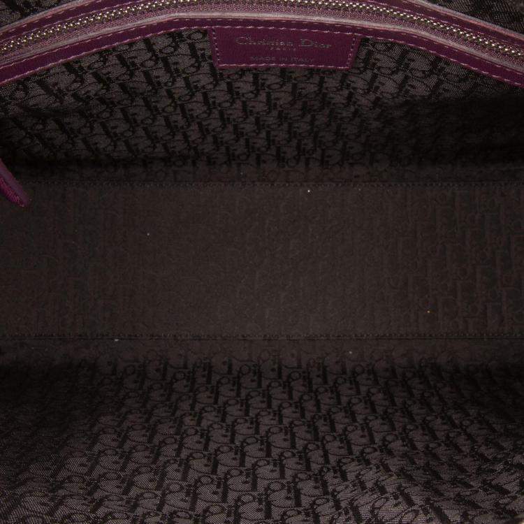 Pre Owned Dior Purple Large Lambskin Cannage Lady Dior