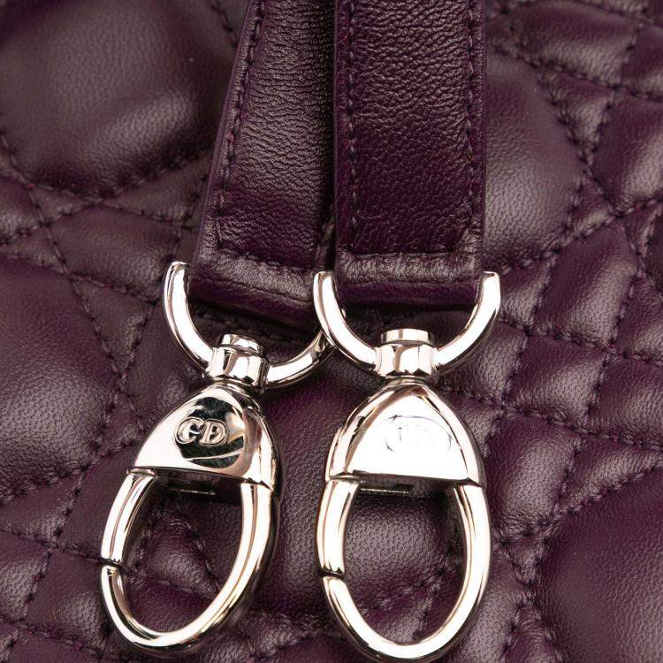 Pre Owned Dior Purple Large Lambskin Cannage Lady Dior