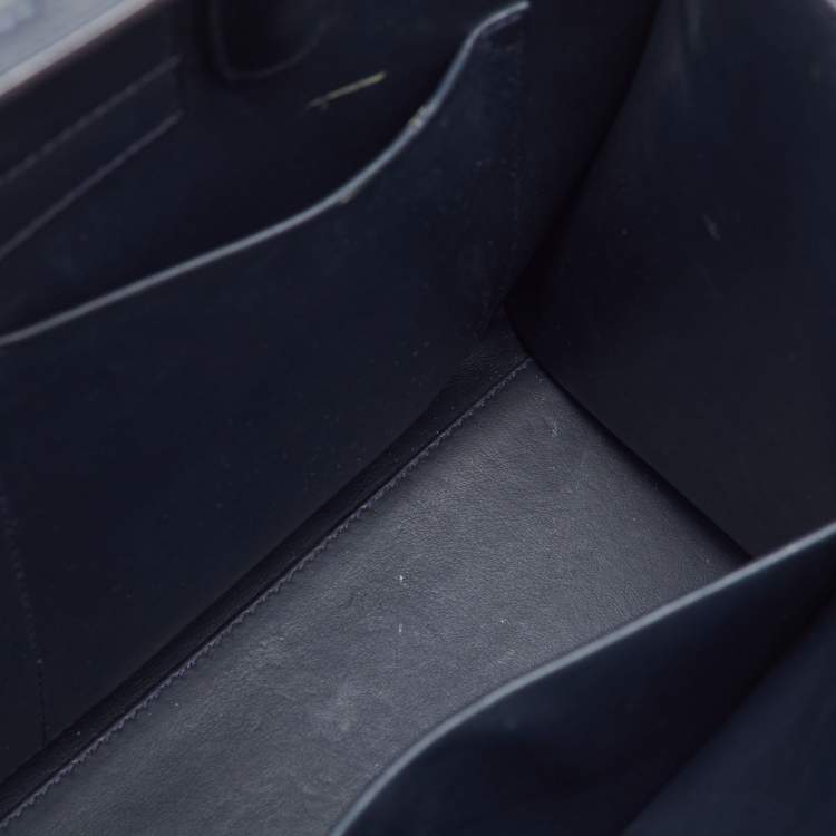 Pre Owned Dior Dark Blue Calfhair and Leather Medium Diorever Tote
