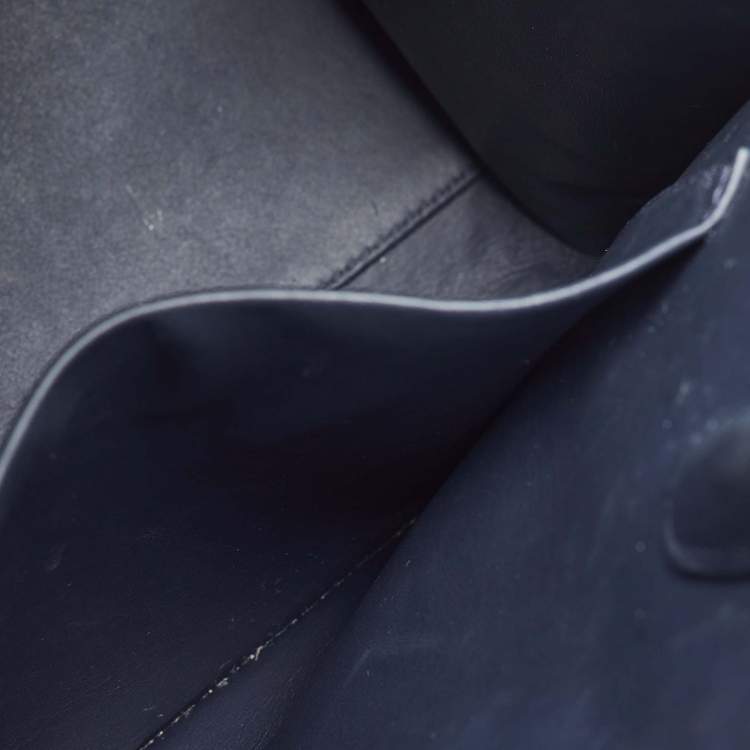 Pre Owned Dior Dark Blue Calfhair and Leather Medium Diorever Tote