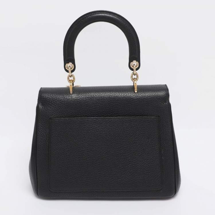 Pre Owned Dior Black Leather Small Be Dior Flap Top Handle Bag