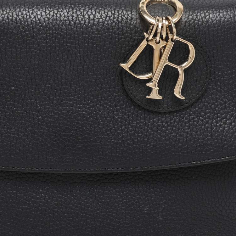 Pre Owned Dior Black Leather Small Be Dior Flap Top Handle Bag