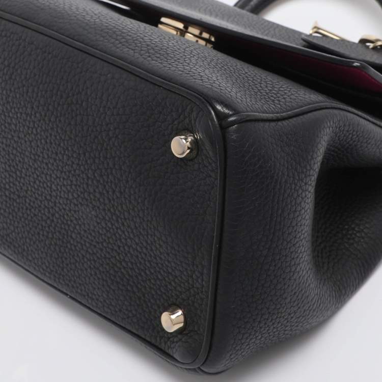 Pre Owned Dior Black Leather Small Be Dior Flap Top Handle Bag