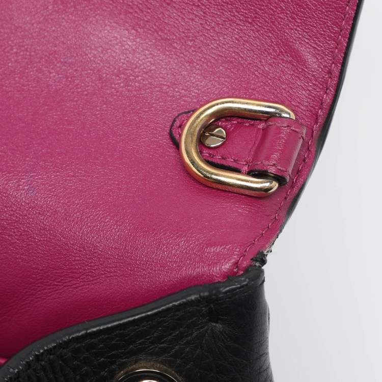 Pre Owned Dior Black Leather Small Be Dior Flap Top Handle Bag