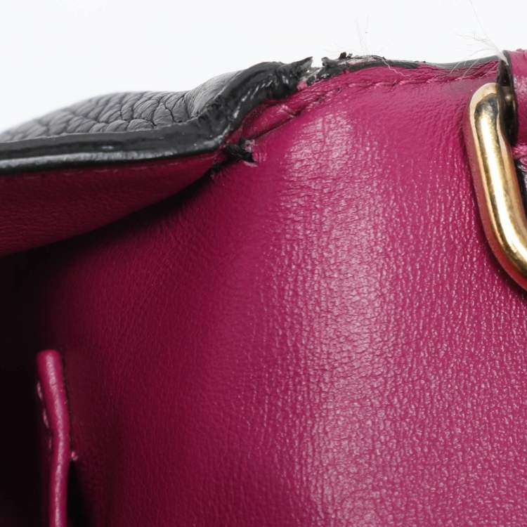 Pre Owned Dior Black Leather Small Be Dior Flap Top Handle Bag
