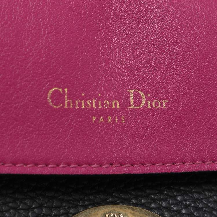 Pre Owned Dior Black Leather Small Be Dior Flap Top Handle Bag