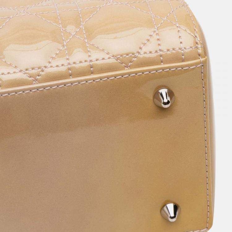 Pre Owned Dior Medium Patent Cannage Lady Dior