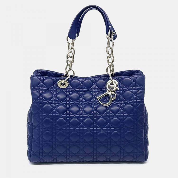 Pre Owned Dior Blue Leather Cannage shoulder bag