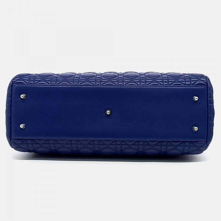 Pre Owned Dior Blue Leather Cannage shoulder bag