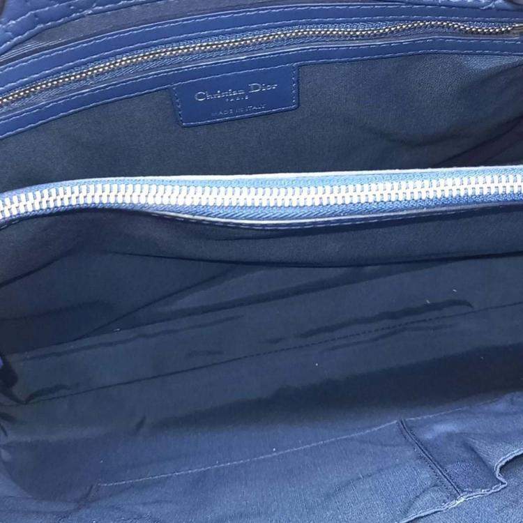 Pre Owned Dior Blue Leather Cannage shoulder bag
