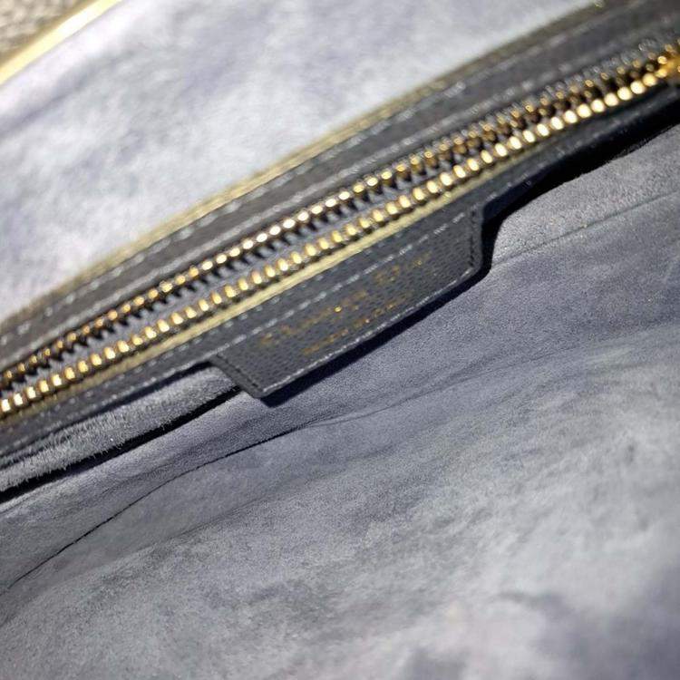 Pre Owned Dior Navy Blue Leather Saddle Bag