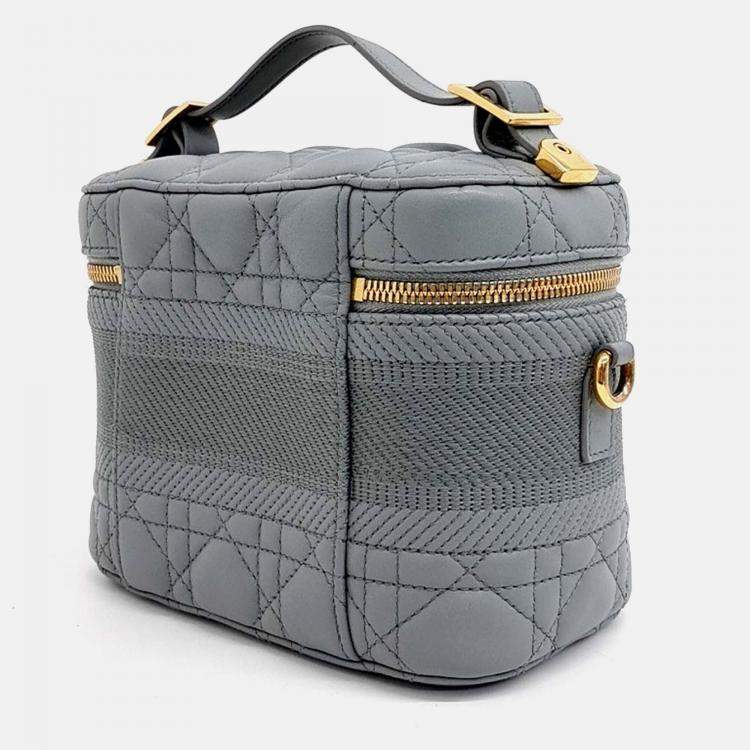Pre Owned Dior Grey Leather Travel Vanity Small