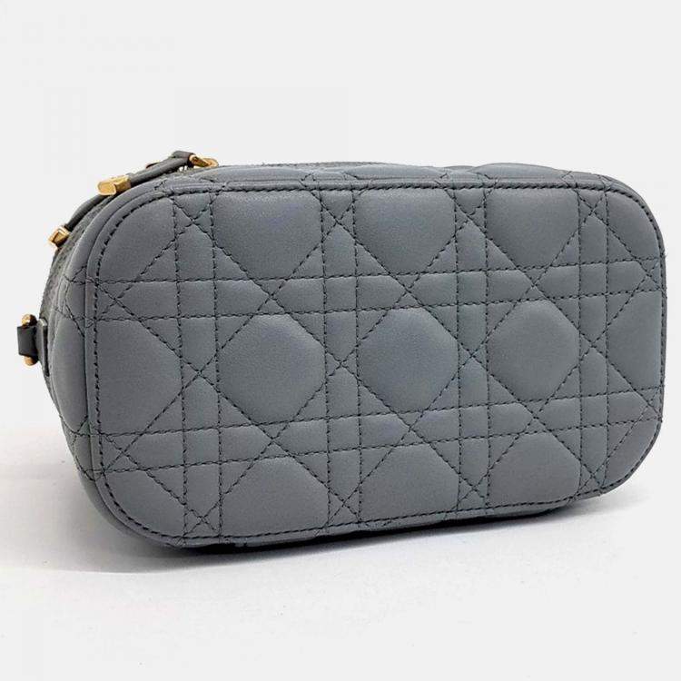 Pre Owned Dior Grey Leather Travel Vanity Small
