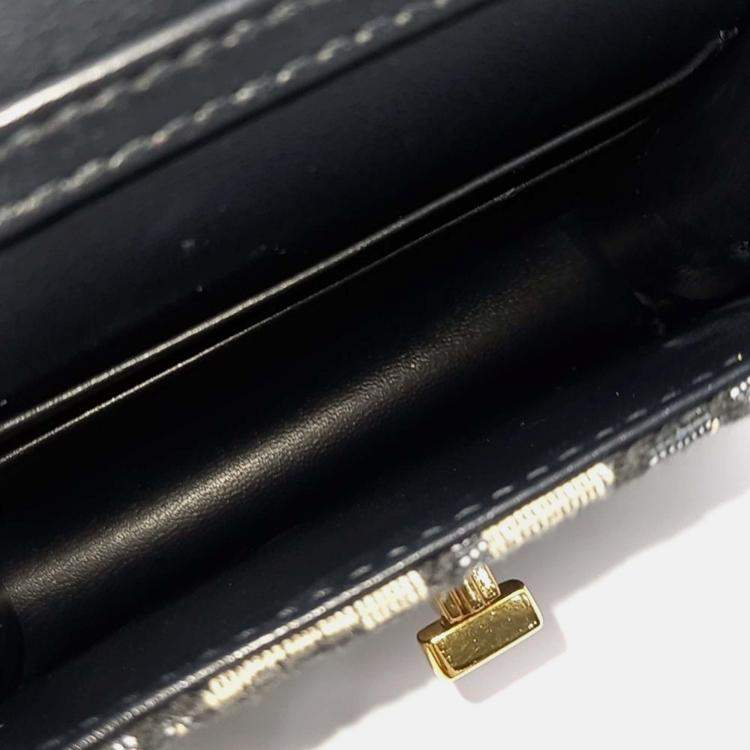 Pre Owned Dior Navy Blue Fabric Oblique Miss Caro Micro Crossbody Bag