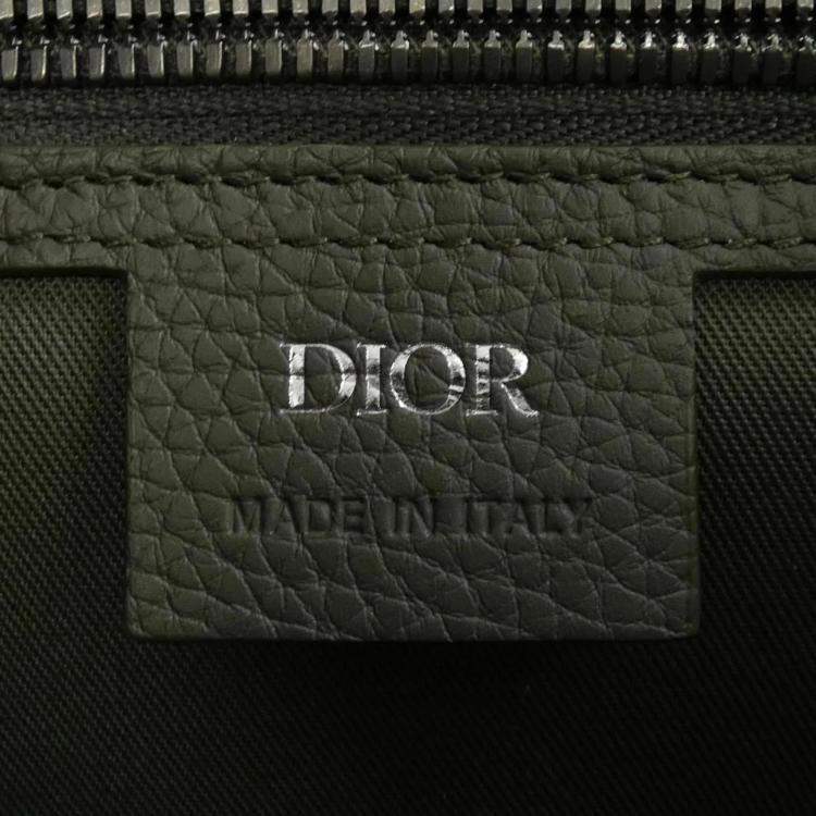 Pre Owned Dior Weekender Green Leather Tote Bag