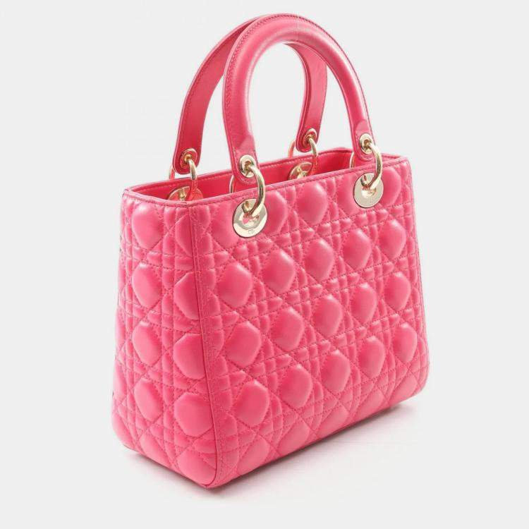 Pre Owned Christian Dior Lady Red Leather Handbag