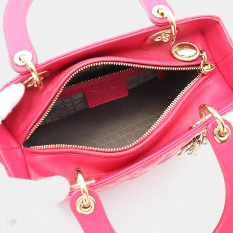 Pre Owned Christian Dior Lady Red Leather Handbag