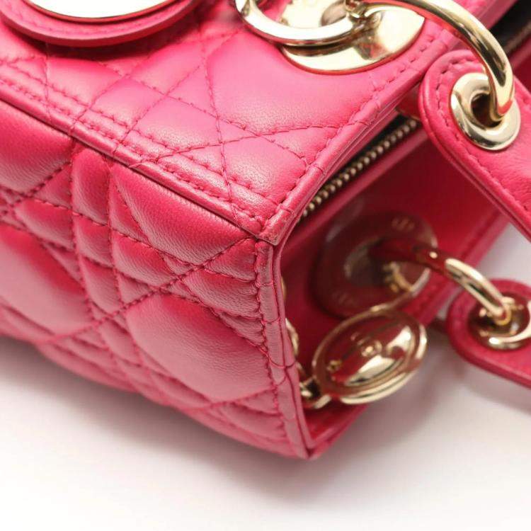 Pre Owned Christian Dior Lady Red Leather Handbag