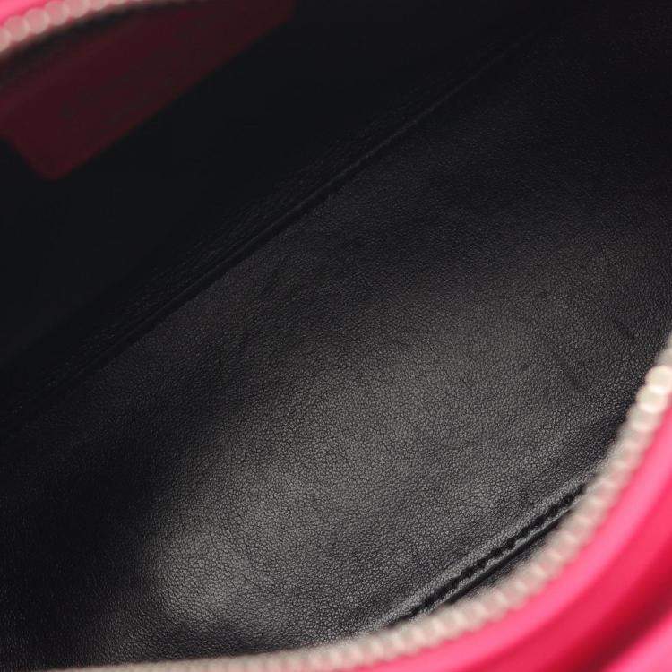 Pre Owned Christian Dior Lady Pink Black Leather Handbag