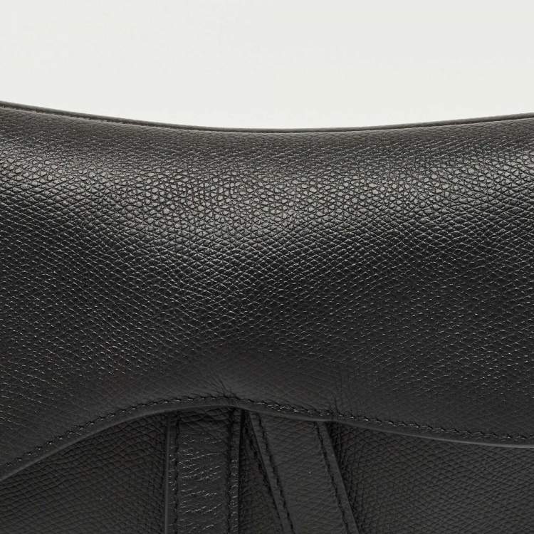 Pre Owned Dior Black Leather Saddle Bag