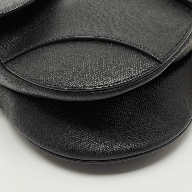 Pre Owned Dior Black Leather Saddle Bag