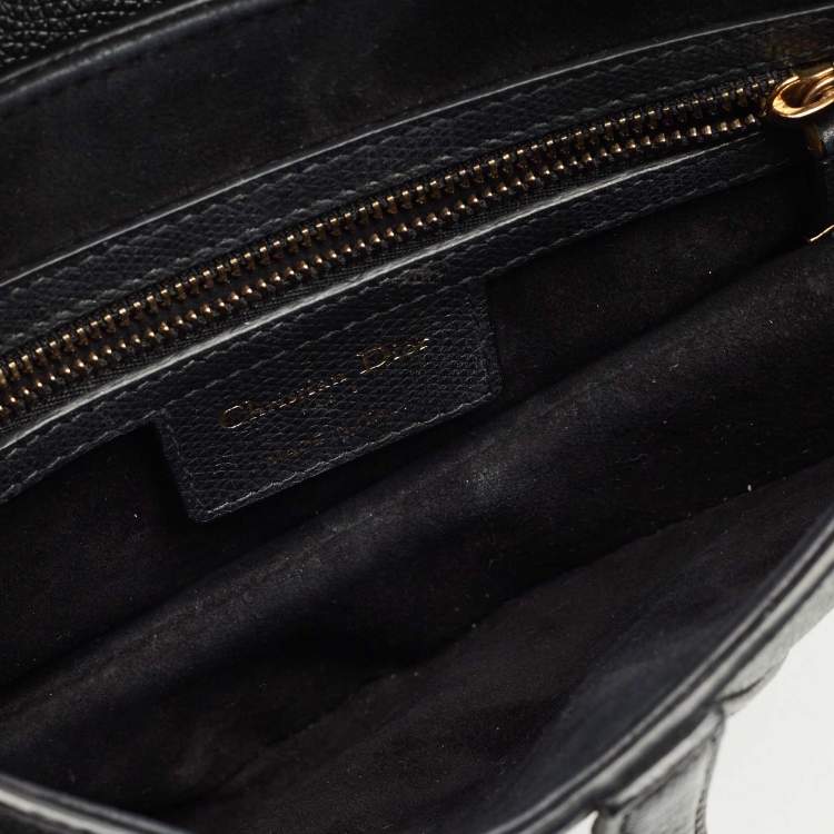 Pre Owned Dior Black Leather Saddle Bag