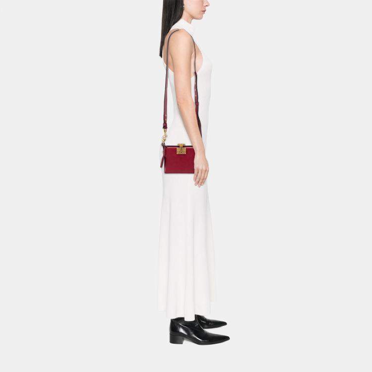 Pre Owned Dior Red Lambskin Dioraddict Lockbox Crossbody