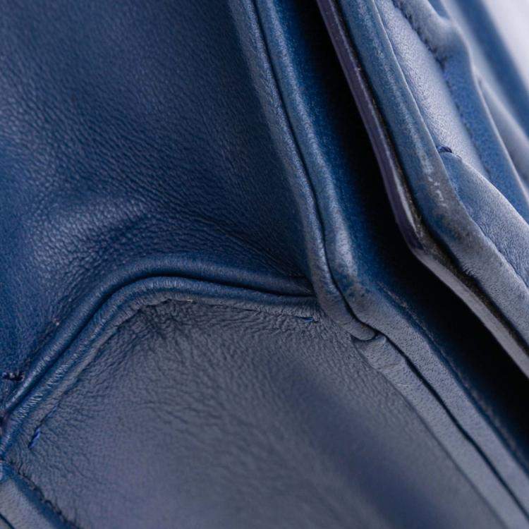 Pre Owned Dior Blue Mini Lambskin Diorama Flap