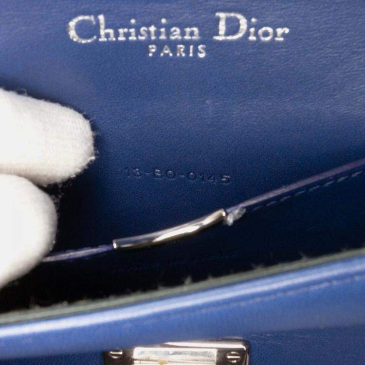 Pre Owned Dior Blue Mini Lambskin Diorama Flap