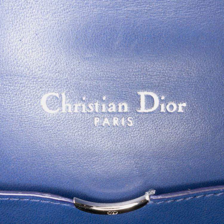 Pre Owned Dior Blue Mini Lambskin Diorama Flap