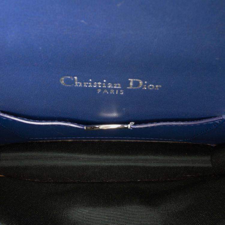 Pre Owned Dior Blue Mini Lambskin Diorama Flap