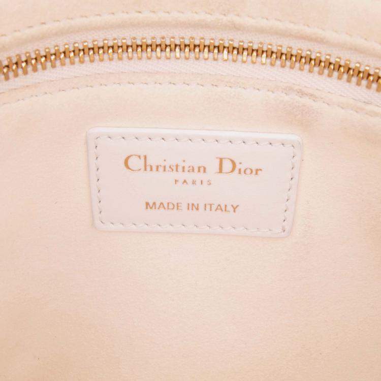 Pre Owned Dior Pink Medium Mesh Cannage Lady Dior