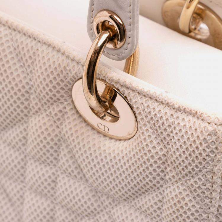 Pre Owned Dior Pink Medium Mesh Cannage Lady Dior