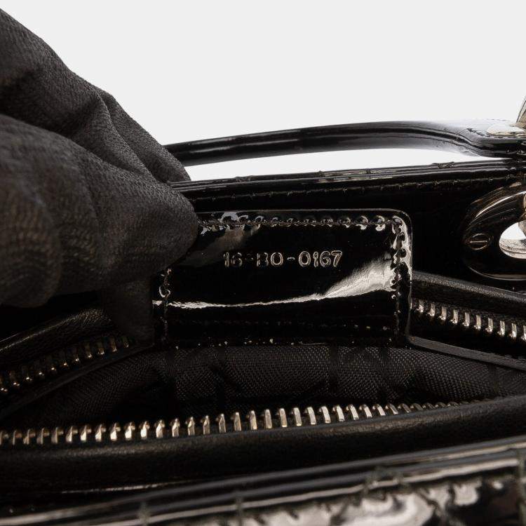 مملوكة مسبقًا Dior Black Medium Patent Cannage Lady Dior