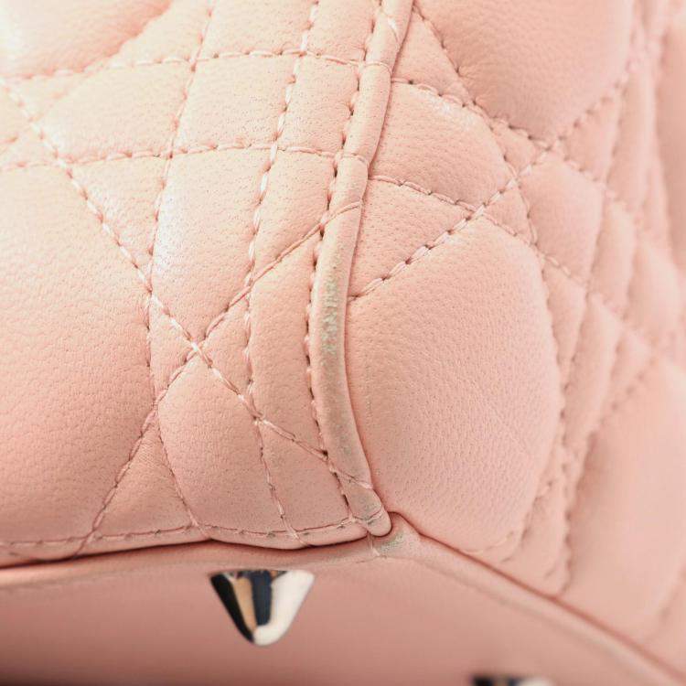Pre Owned Dior Pink Medium Lambskin Cannage Lady Dior