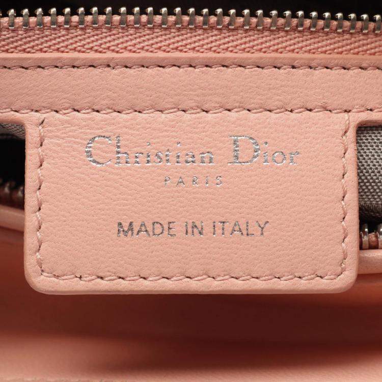 Pre Owned Dior Pink Medium Lambskin Cannage Lady Dior