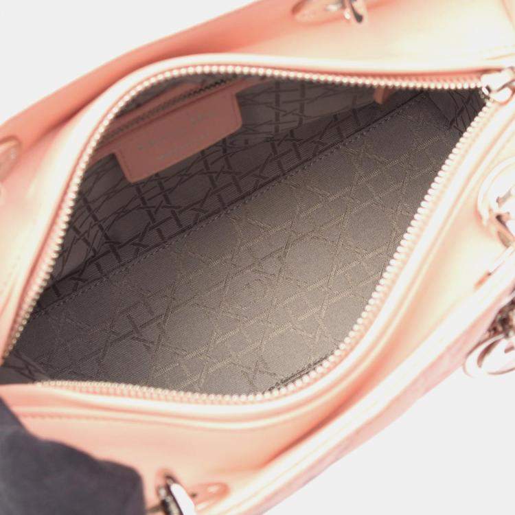 Pre Owned Dior Pink Medium Lambskin Cannage Lady Dior