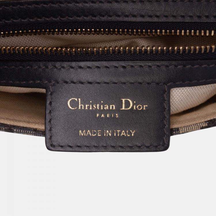 Pre Owned Dior Blue Oblique Canvas Saddle Bag