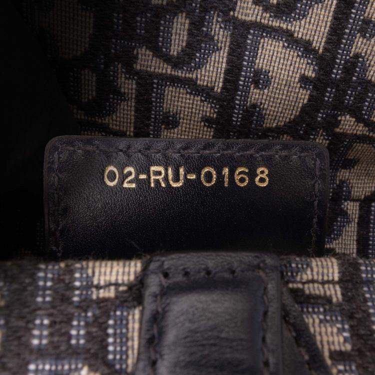 Pre Owned Dior Blue Oblique Canvas Saddle Bag
