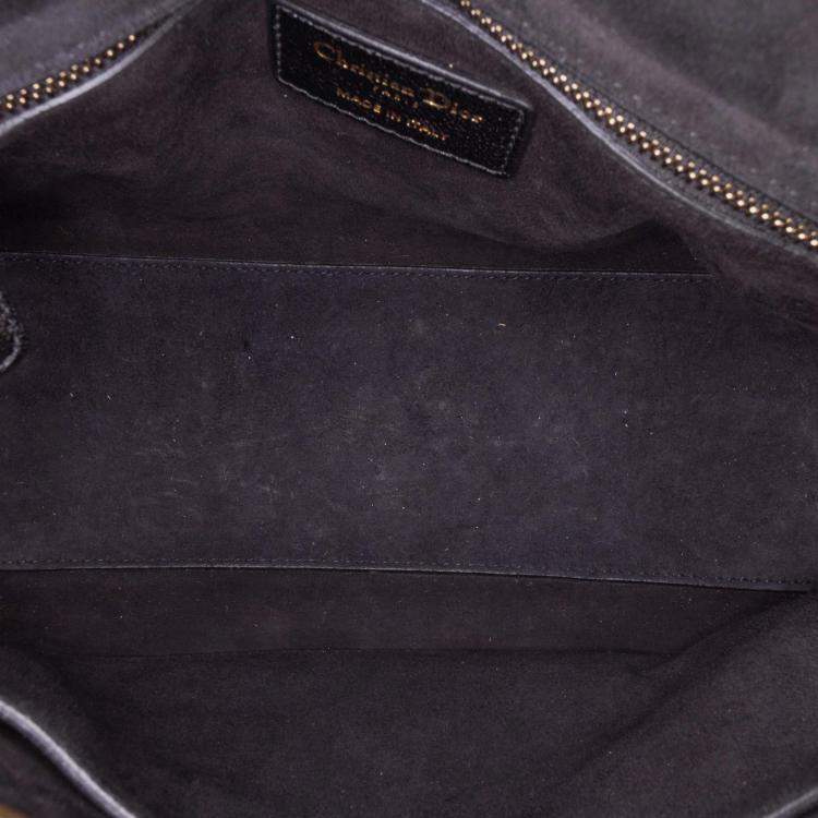 Pre Owned Dior Black Medium Grained Calfskin Cannage Supple Lady Dior