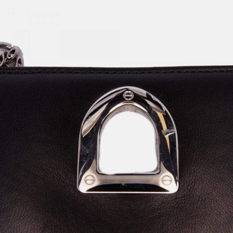 Pre Owned Dior Black Mini Lambskin Sequin Diorama Flap