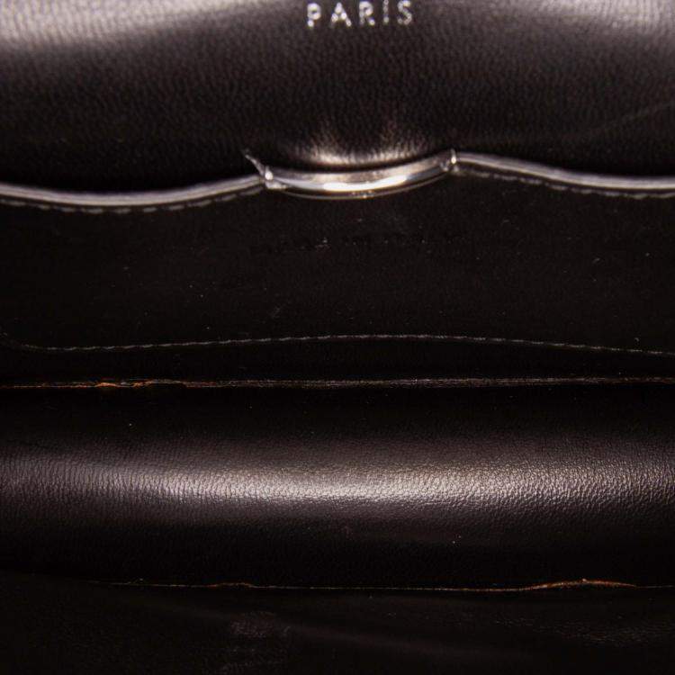 Pre Owned Dior Black Mini Lambskin Sequin Diorama Flap